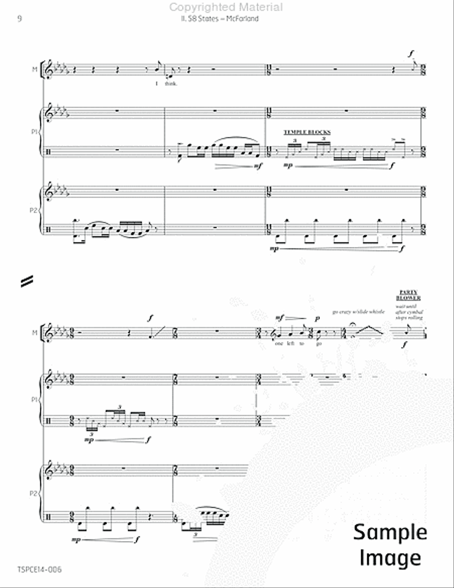 5 Songs in the Age of Stupidity Percussion Ensemble scores gallery preview page 15