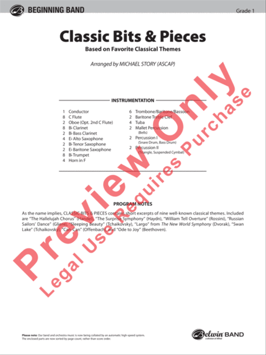 Classic Bits & Pieces (based on Favorite Classic Themes) Concert Band scores gallery preview page 2
