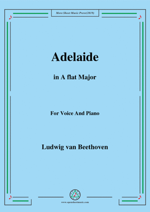 Book cover for Beethoven-Adelaide in A flat Major,for voice and piano