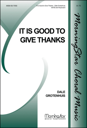 Book cover for It Is Good to Give Thanks