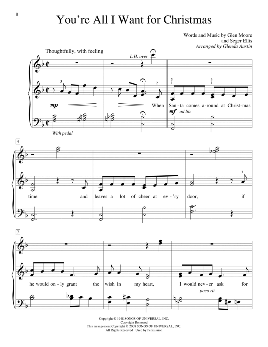 You're All I Want For Christmas Piano Method scores gallery preview page 1