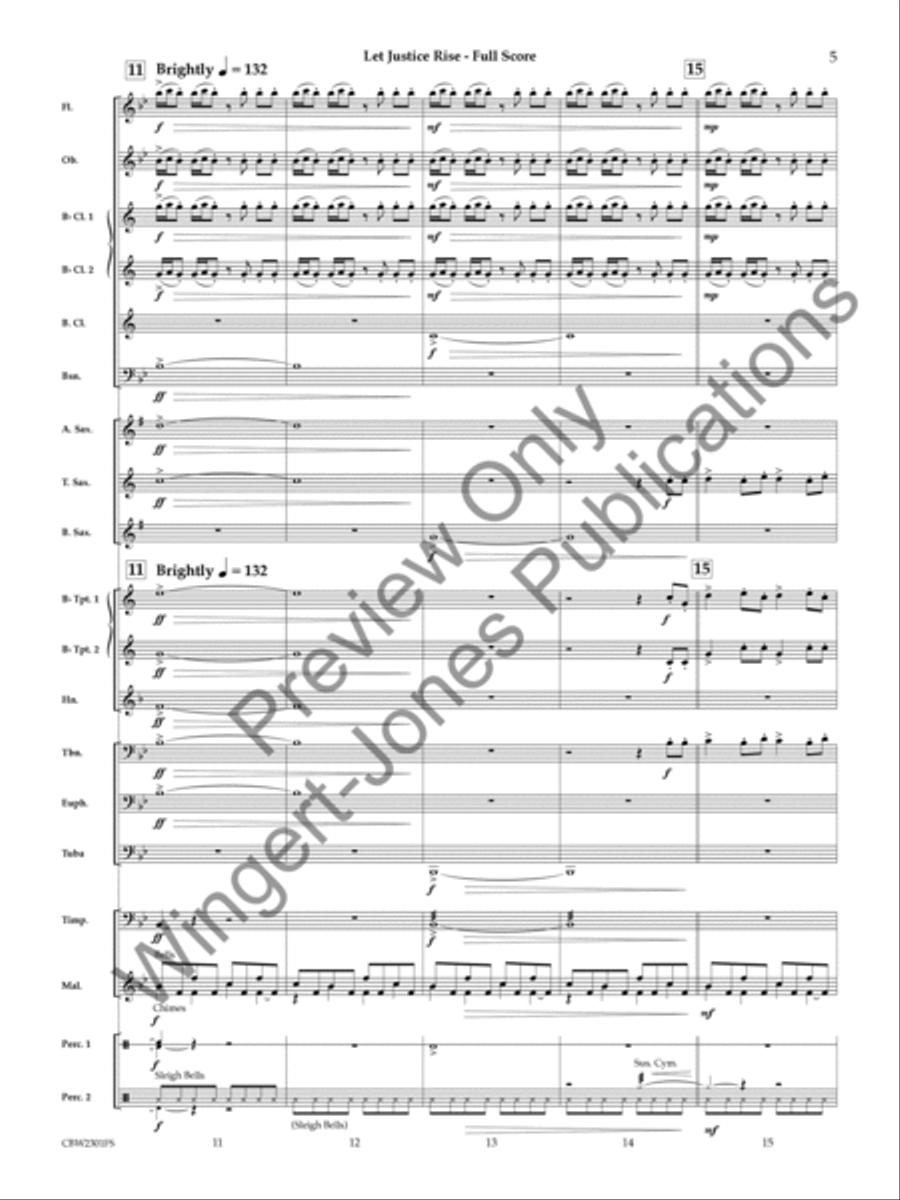Let Justice Rise Concert Band scores gallery preview page 6