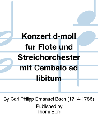 Book cover for Konzert d-moll fur Flote und Streichorchester mit Cembalo ad libitum
