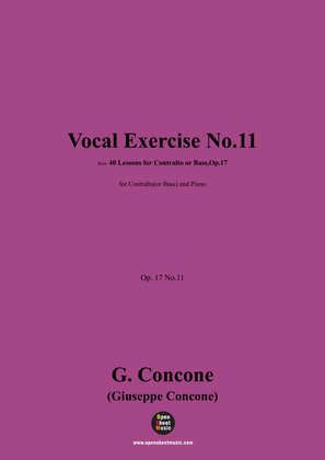 G. Concone-Vocal Exercise No.11,for Contralto(or Bass) and Piano
