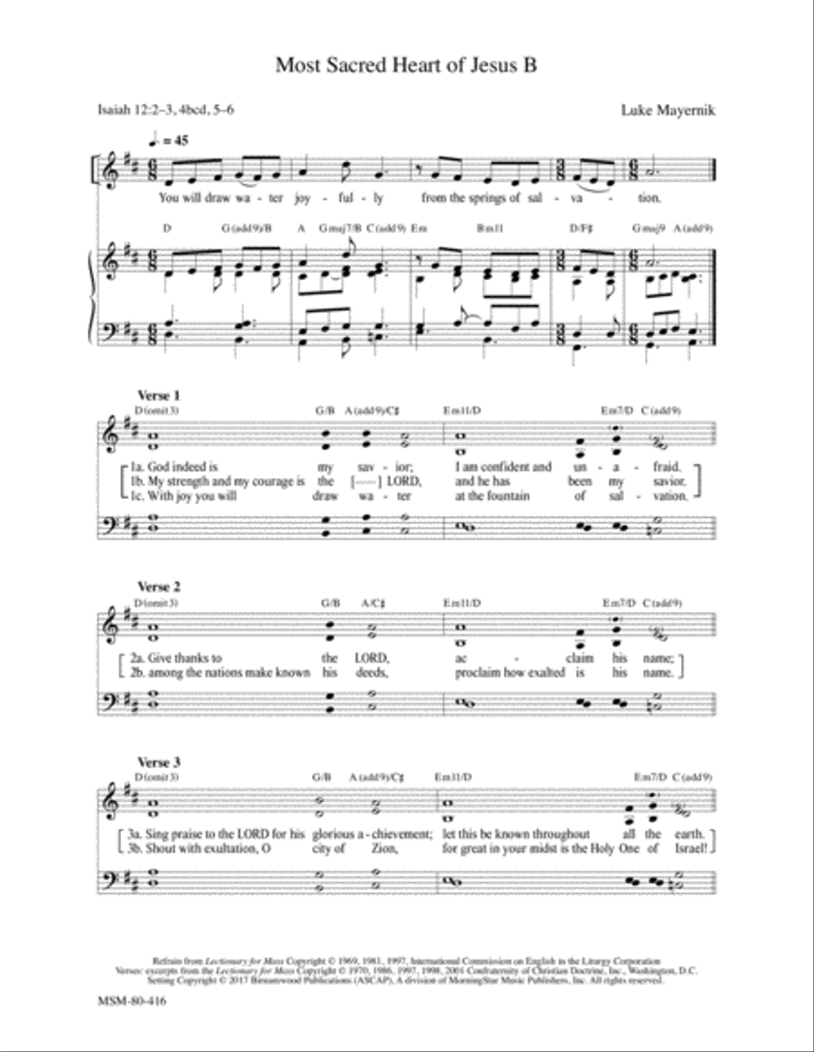 Most Sacred Heart of Jesus B 4-Part scores gallery preview page 1