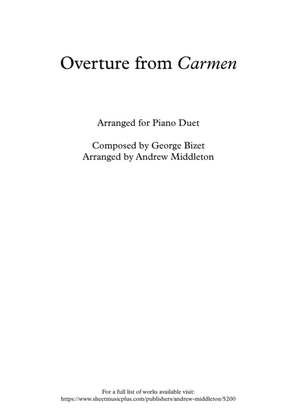 Book cover for Carmen Overture arranged for Piano Duet