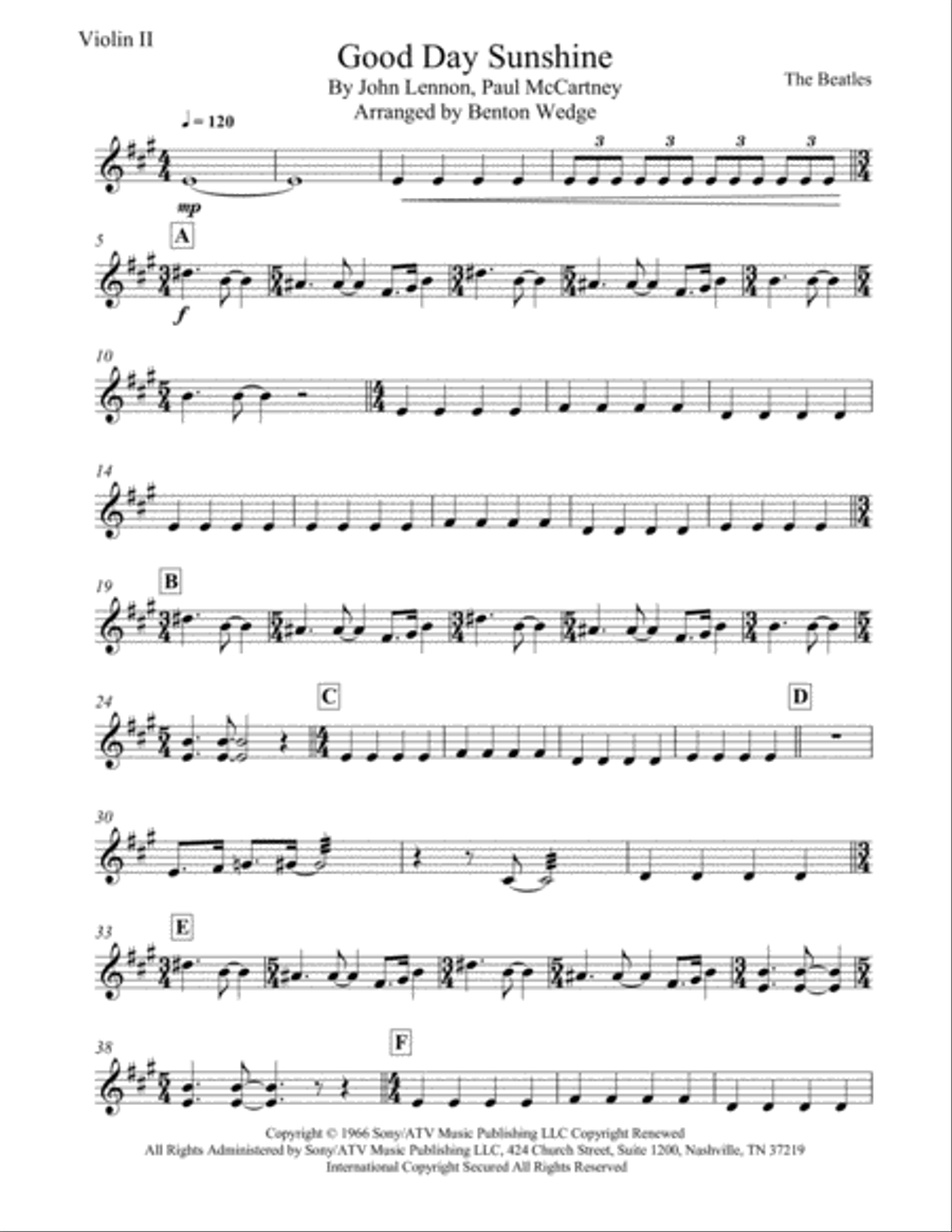 Good Day Sunshine String Quartet scores gallery preview page 3