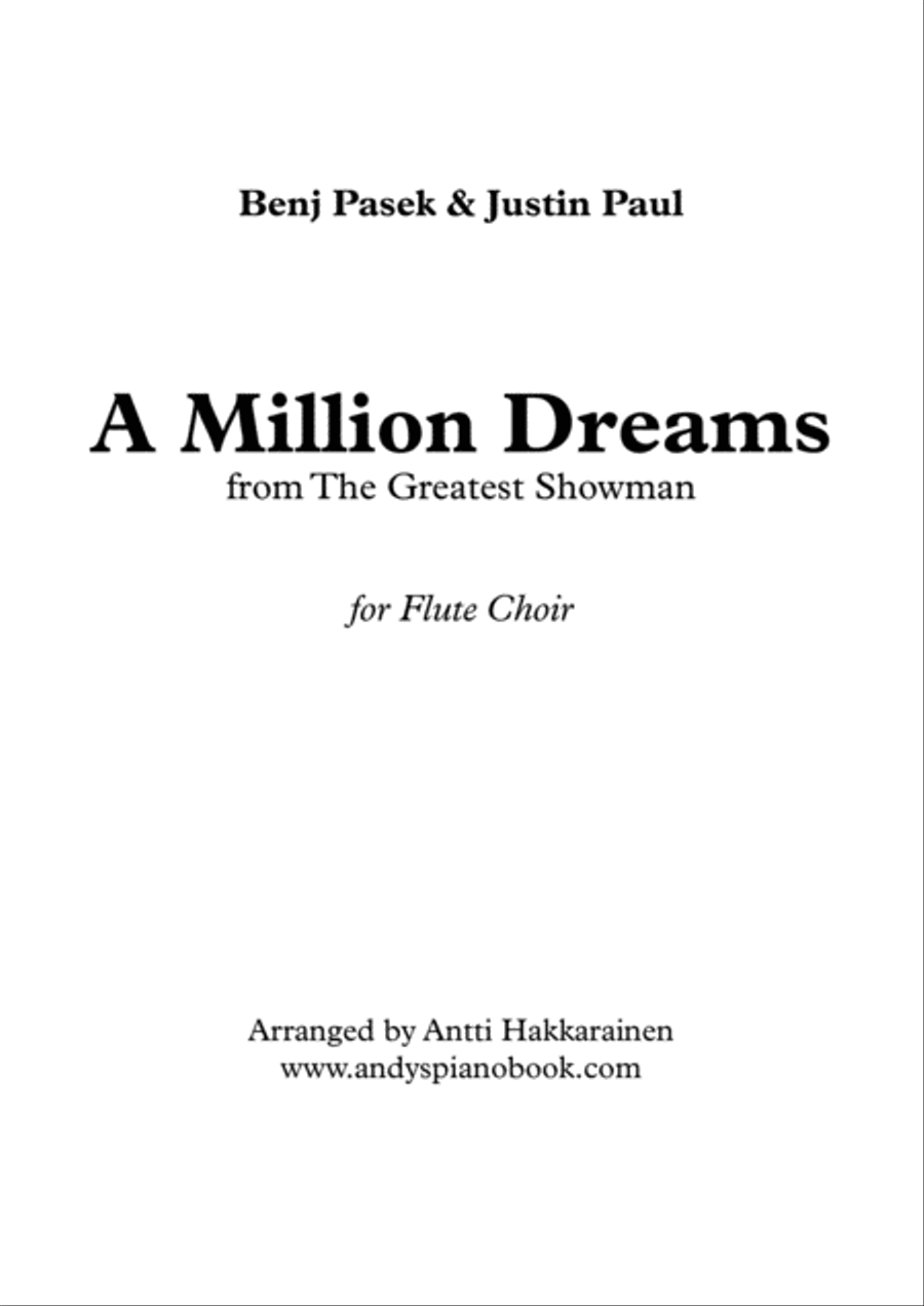 A Million Dreams Woodwind Ensemble scores gallery preview page 1