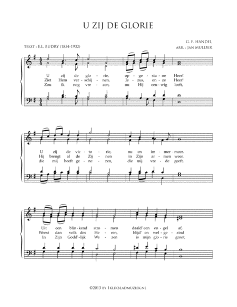 U Zij De Glorie 4-Part scores gallery preview page 1