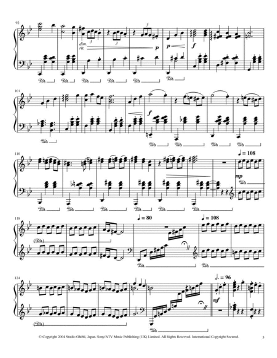 Merry-go-round Of Life Piano Solo scores gallery preview page 3