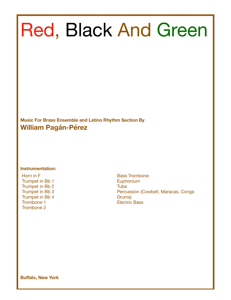 Red, Black And Green Large Ensemble - Digital Sheet Music