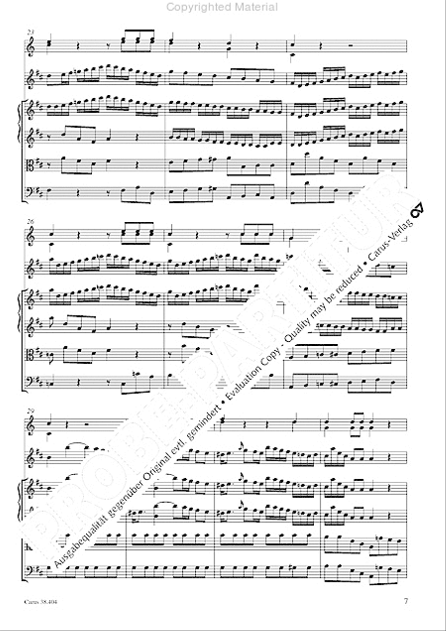 Concerto for Flute in D major (Concerto per il Flauto traverso in D / Flotenkonzert in D) Flute Solo scores gallery preview page 9