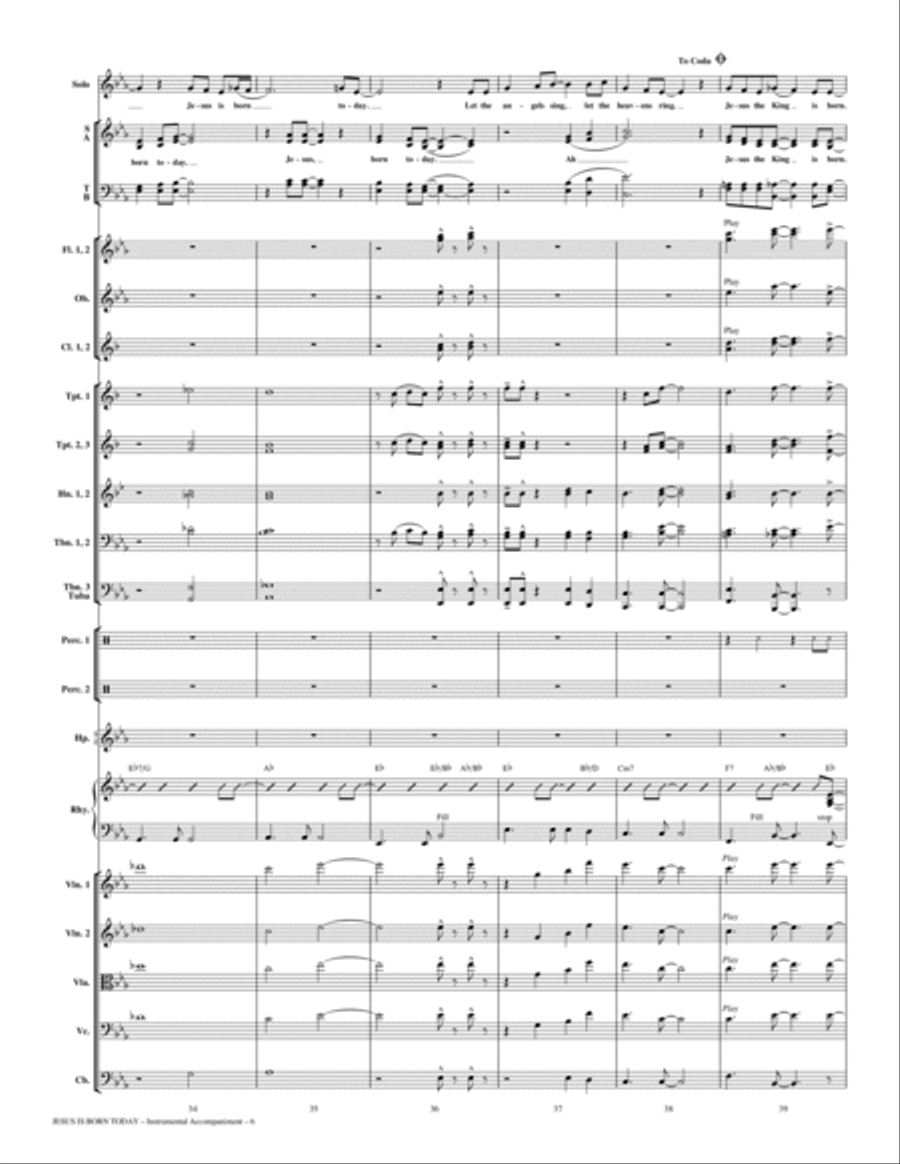 Jesus Is Born Today (arr. Marty Hamby) - Full Score Choir scores gallery preview page 6