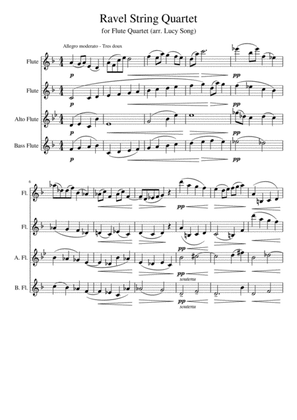 Book cover for Ravel String Quartet for Flute Quartet, 1. Allegro Moderato