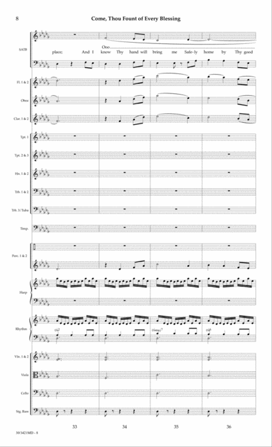 Come, Thou Fount of Every Blessing - Orchestral Score and Parts Choir scores gallery preview page 11