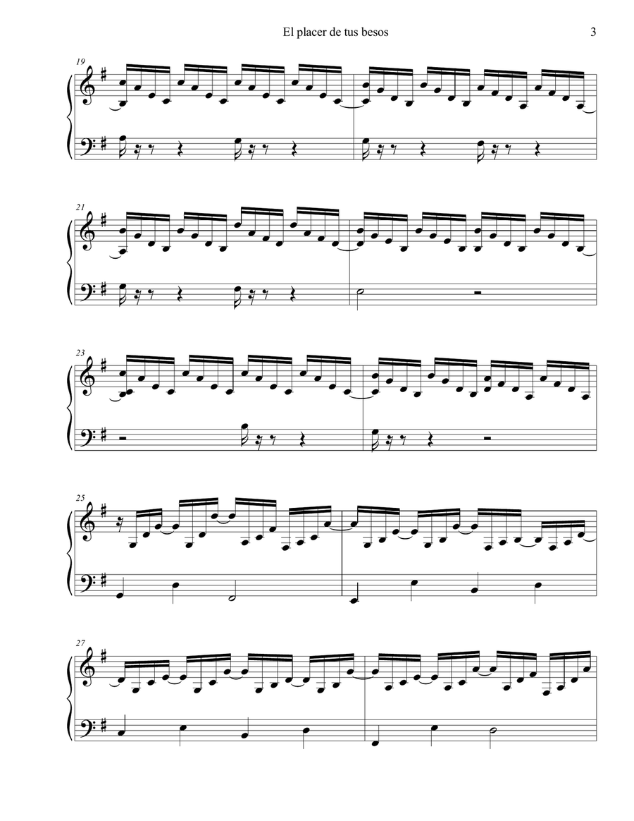 EL PLACER DE TUS BESOS EL PLACER DE TUS BESOS Piano Solo scores gallery preview page 3