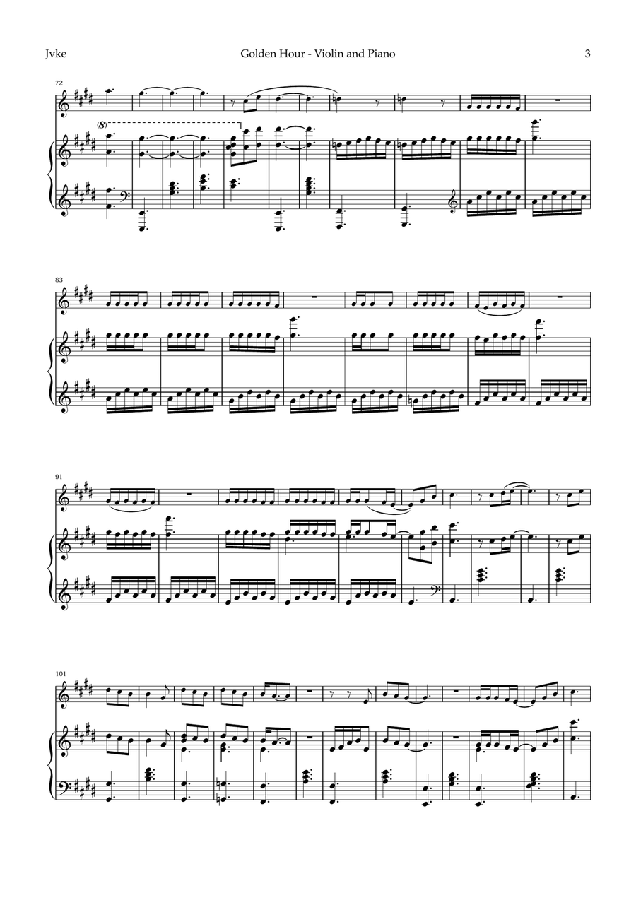 Golden Hour Violin Solo scores gallery preview page 3