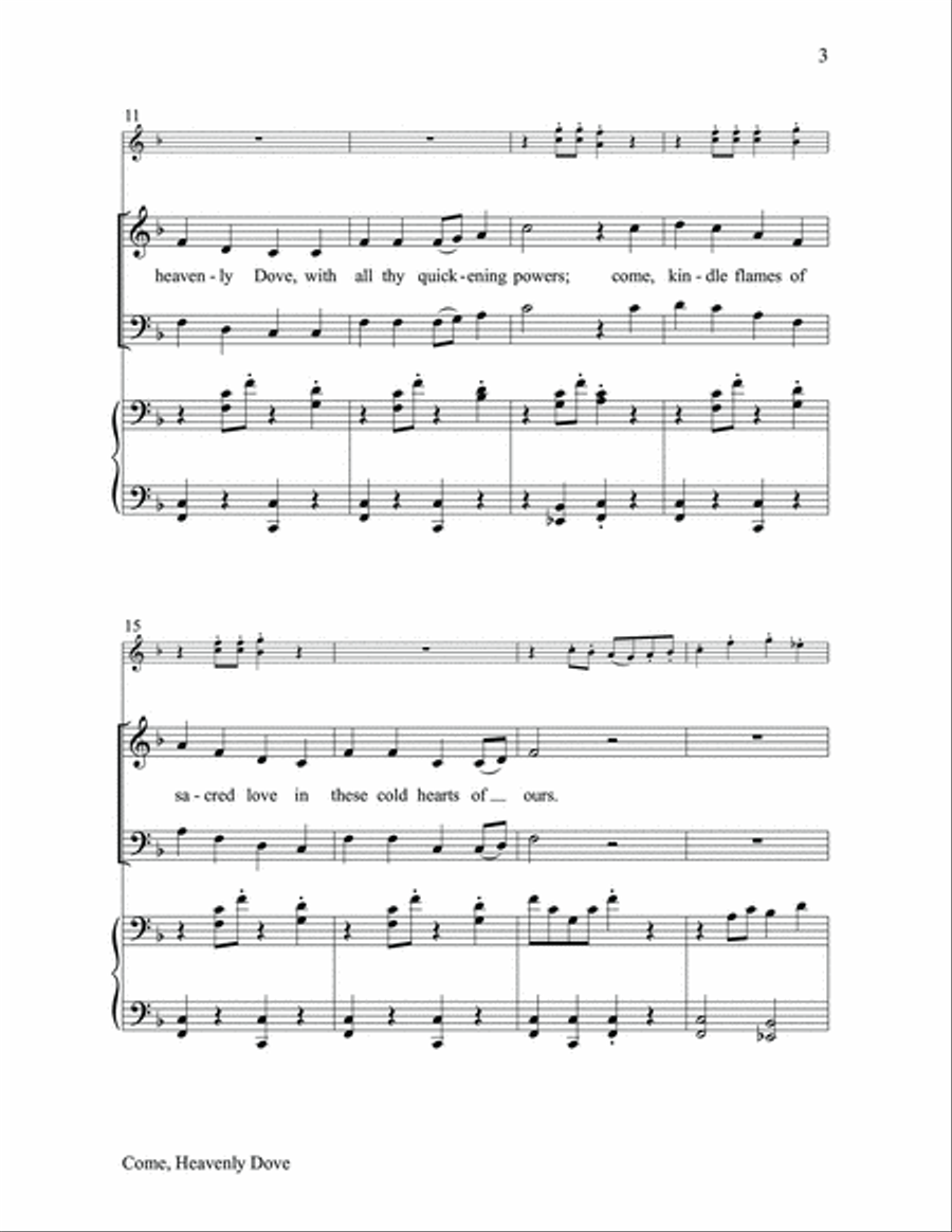 Come, Heavenly Dove Come, Heavenly Dove Choir scores gallery preview page 3