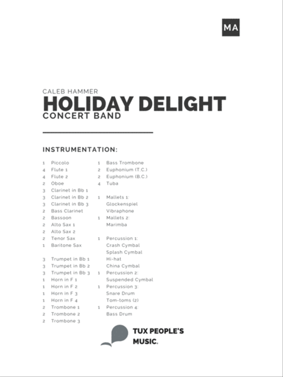 Holiday Delight Concert Band scores gallery preview page 2