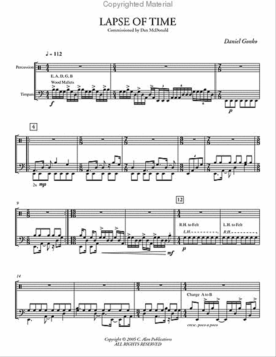 Lapse of Time Percussion Ensemble scores gallery preview page 2