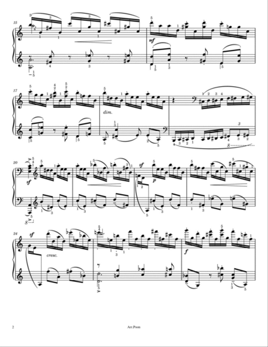Rachmaninoff Etudes-tableaux, Op.39 No.6 - In A Minor Original For Piano Solo With Fingered Piano Method scores gallery preview page 2