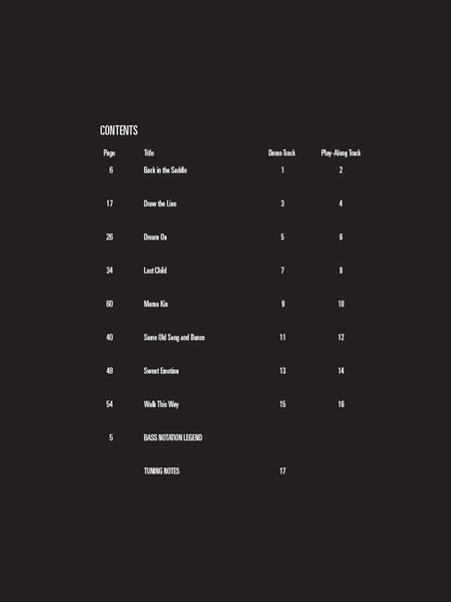 Aerosmith Aerosmith Bass Guitar Tablature scores gallery preview page 2