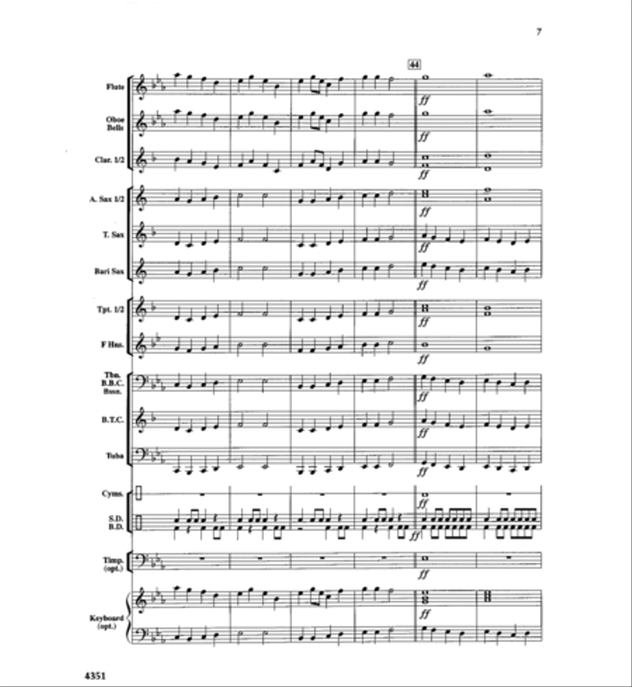 Fanfare on Good King Wenceslas Concert Band scores gallery preview page 8