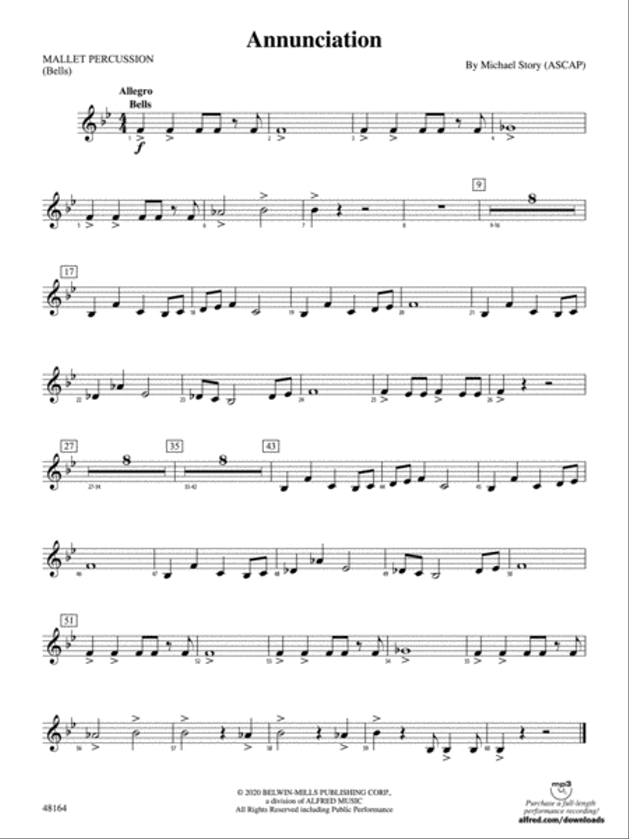 Annunciation: Mallets Concert Band scores gallery preview page 1