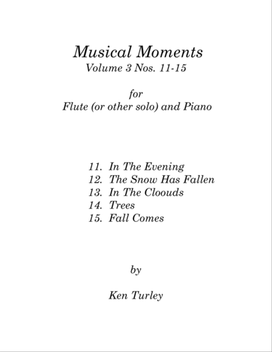 Musical Moments for Piano and Soloist Vol. 3 Flute scores gallery preview page 1