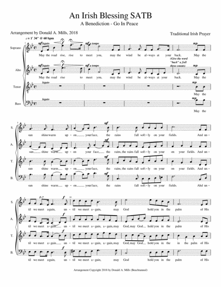 An Irish Blessing - SATB image number null