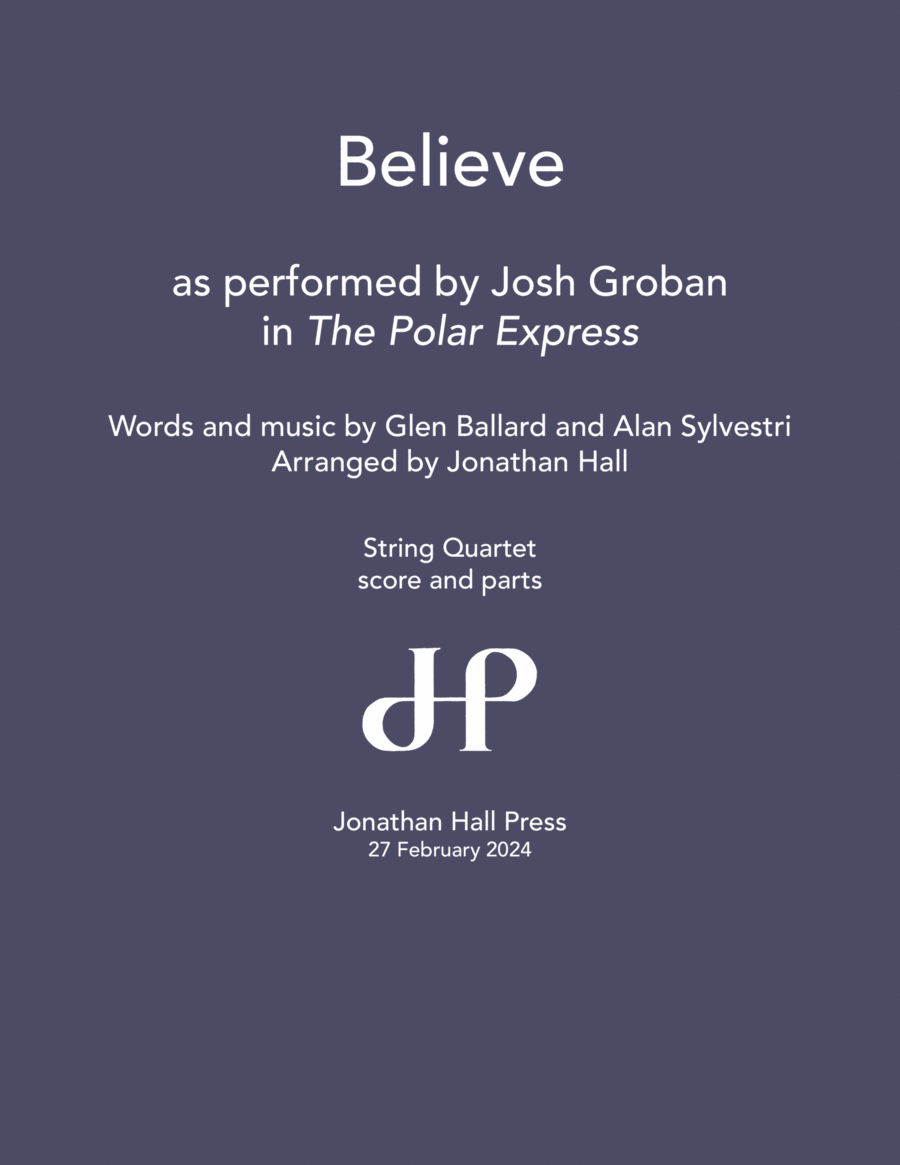 Believe String Quartet scores gallery preview page 1