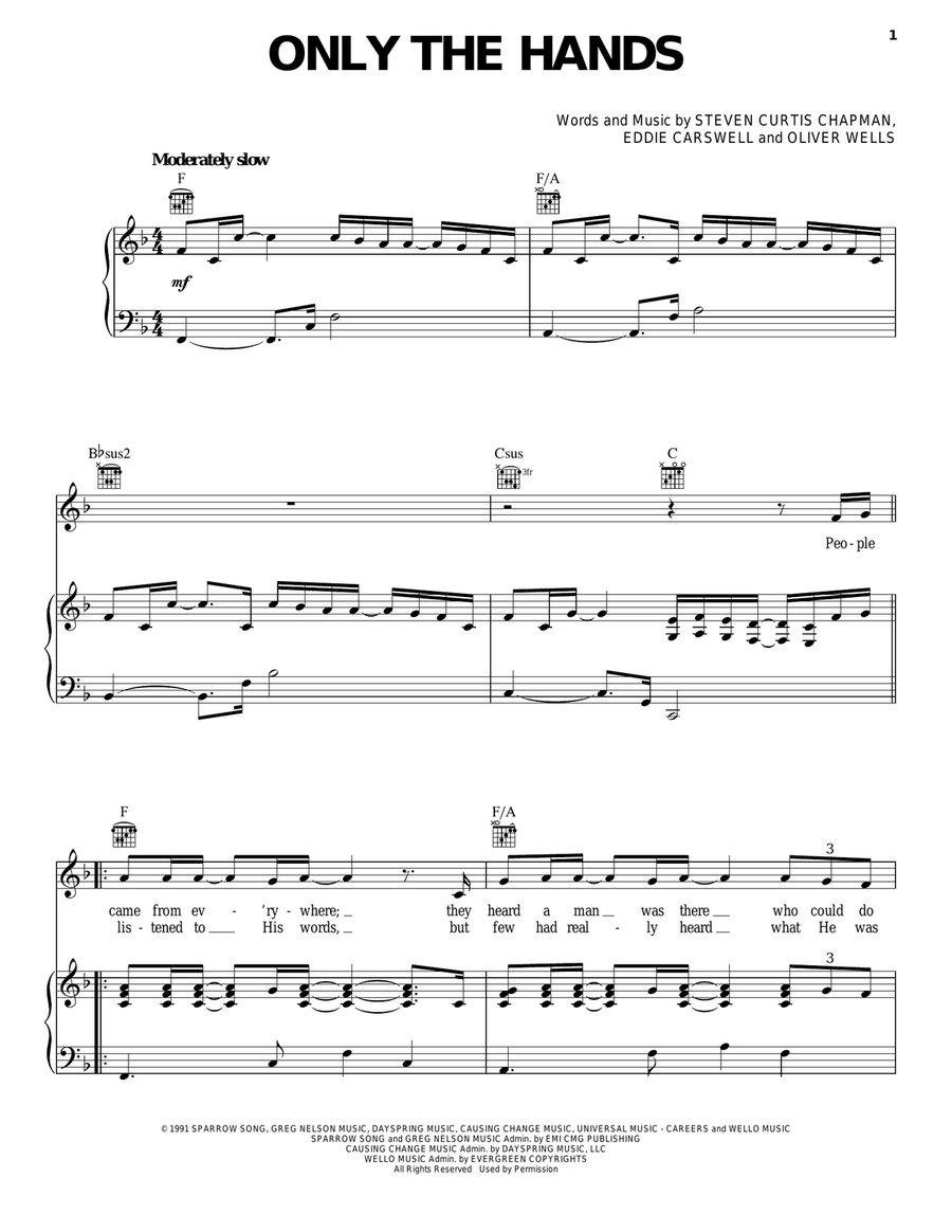 Only The Hands Acoustic Guitar scores gallery preview page 1