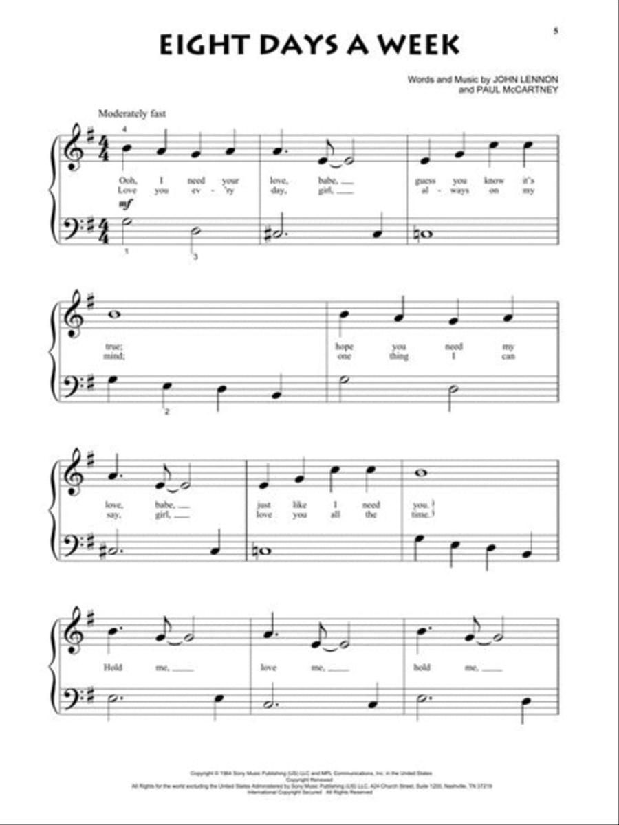 The Beatles Piano Solo scores gallery preview page 5
