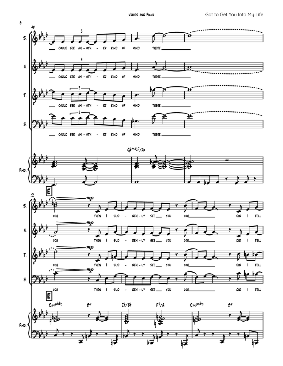 Got To Get You Into My Life 4-Part scores gallery preview page 6