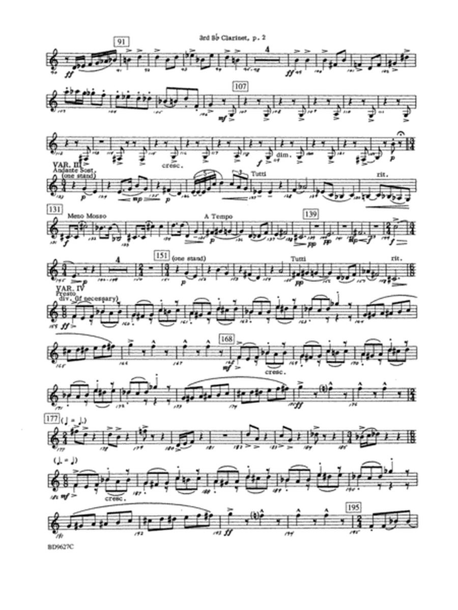 Variations on a Theme of Robert Schumann: 3rd B-flat Clarinet