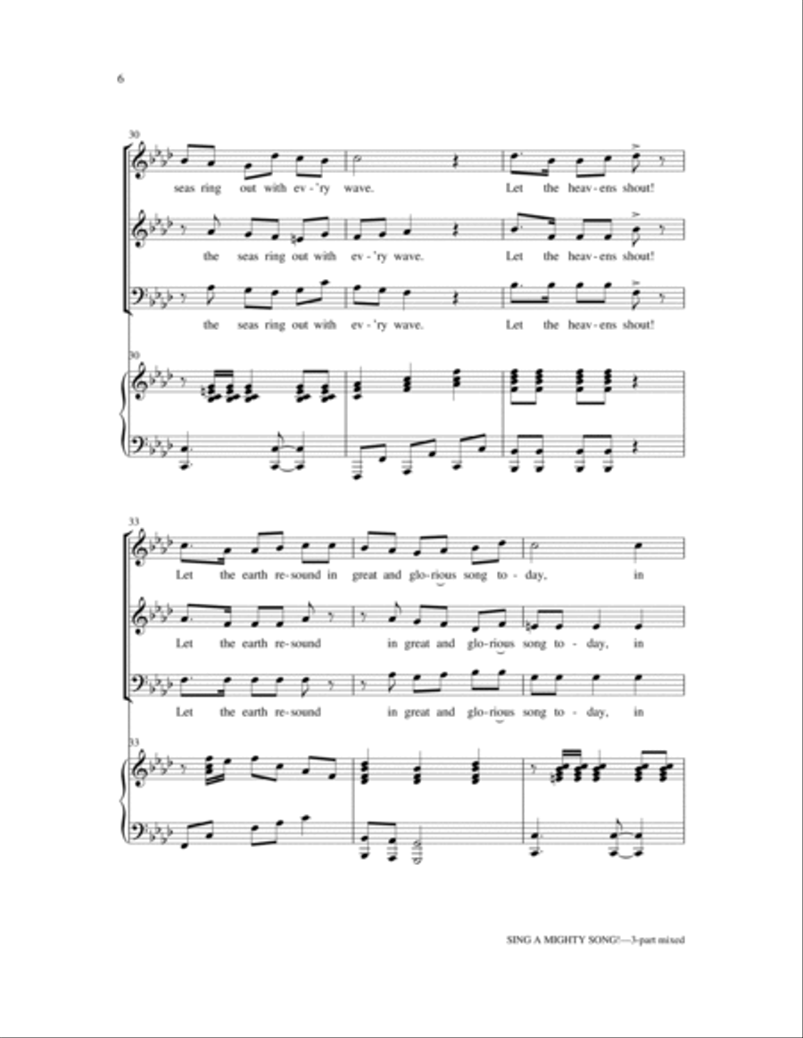 Sing A Mighty Song! 3-Part scores gallery preview page 5