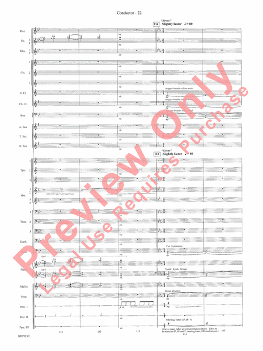 The Winds of Poseidon (from The Odyssey (Symphony No. 2)) Concert Band scores gallery preview page 26