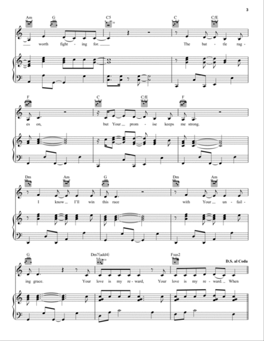 Prize Worth Fighting For Piano, Vocal, Guitar scores gallery preview page 3
