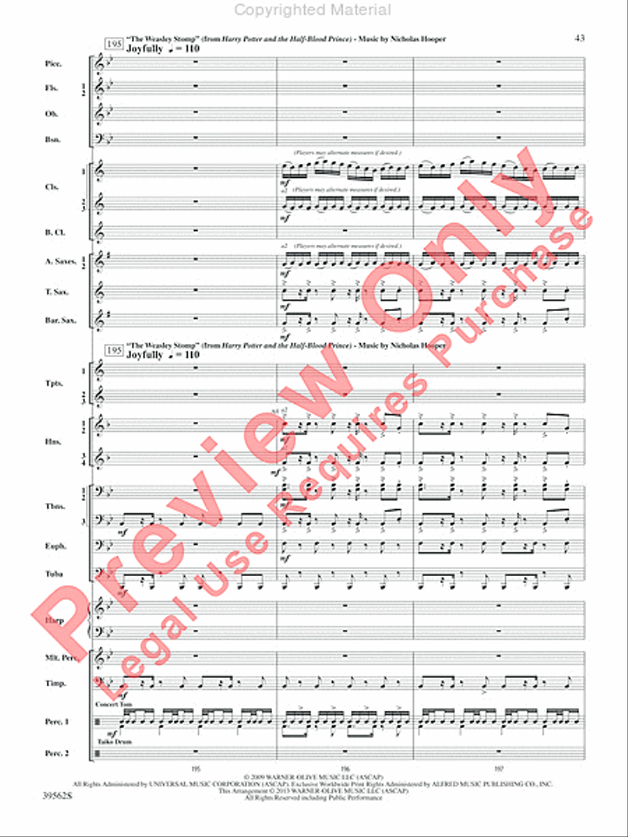 The Complete Harry Potter Concert Band scores gallery preview page 44