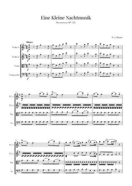 Eine Kleine Nachtmusik for String Quartet image number null