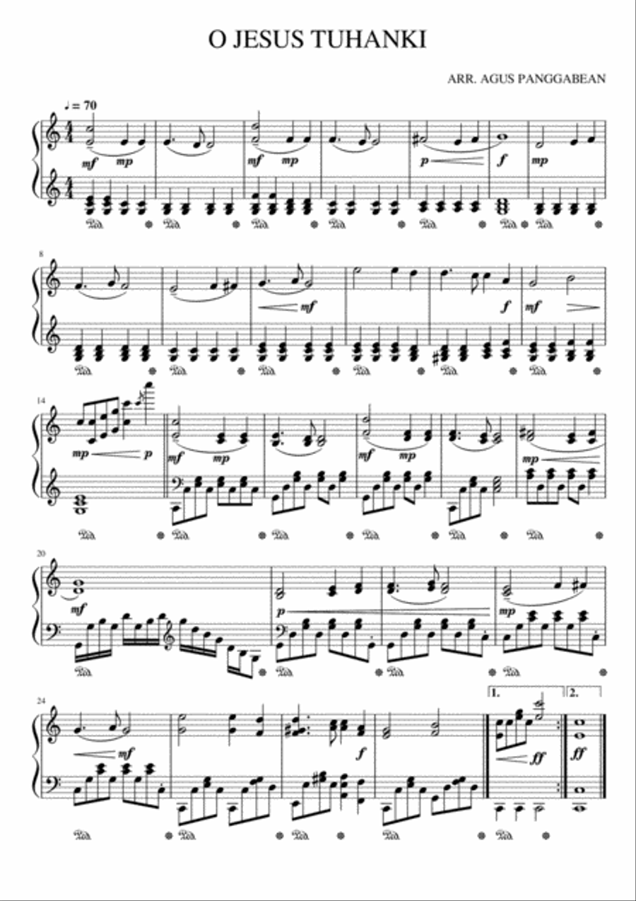 O Jesus Tuhanki. Piano Solo scores gallery preview page 1
