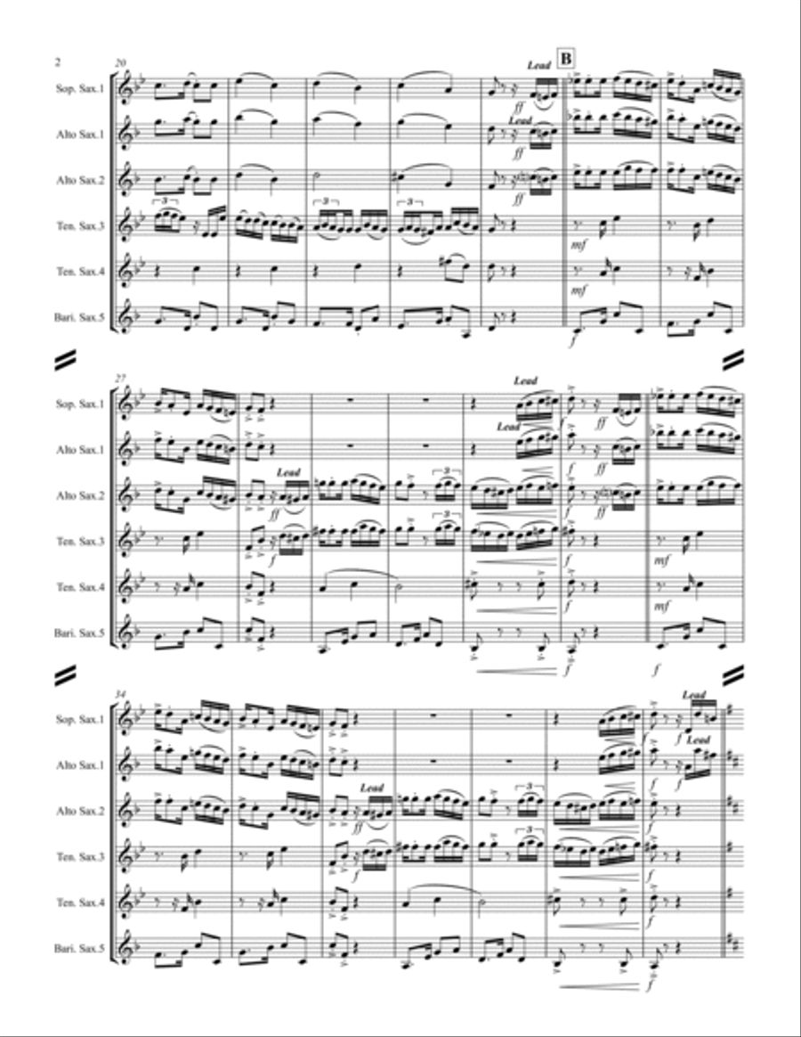 El Choclo (Tango) (for Saxophone Quintet SATTB or AATTB) Saxophone Quintet scores gallery preview page 3