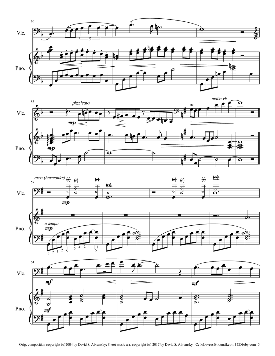 For Those Who Love Him (arr. for cello and piano) Piano scores gallery preview page 5