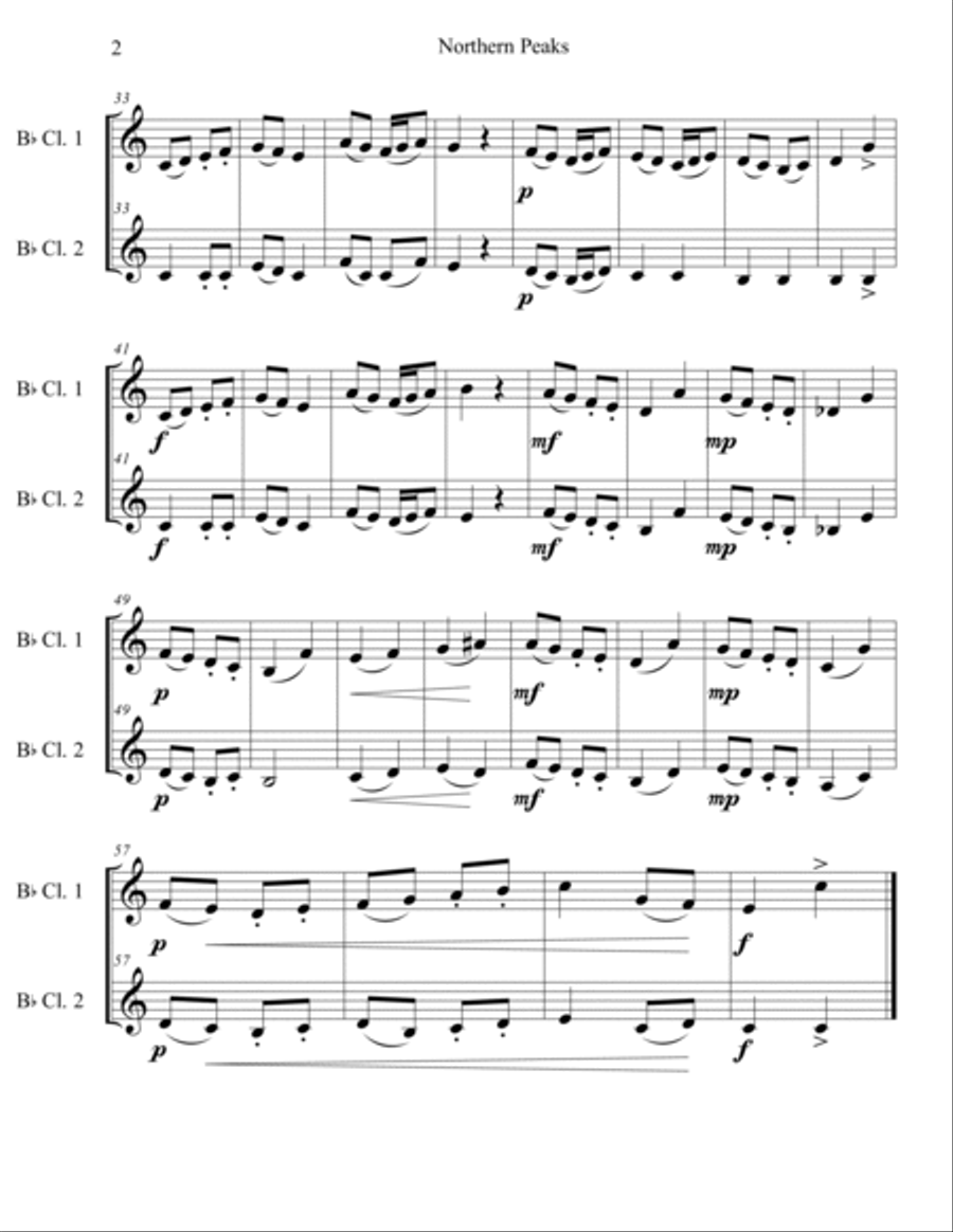 Northern Peaks Clarinet Duet scores gallery preview page 3