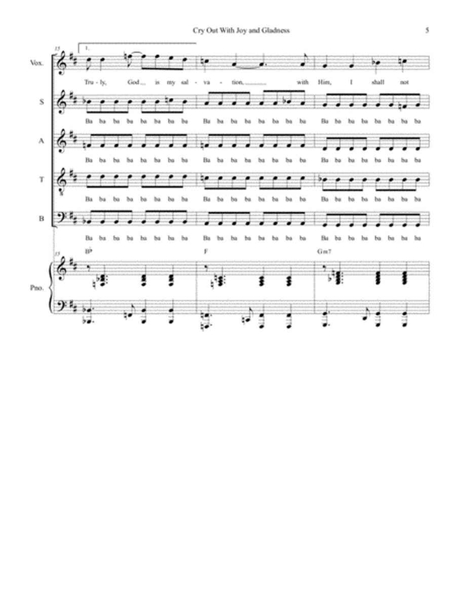 Cry Out With Joy And Gladness (Vocal solo with SATB) image number null