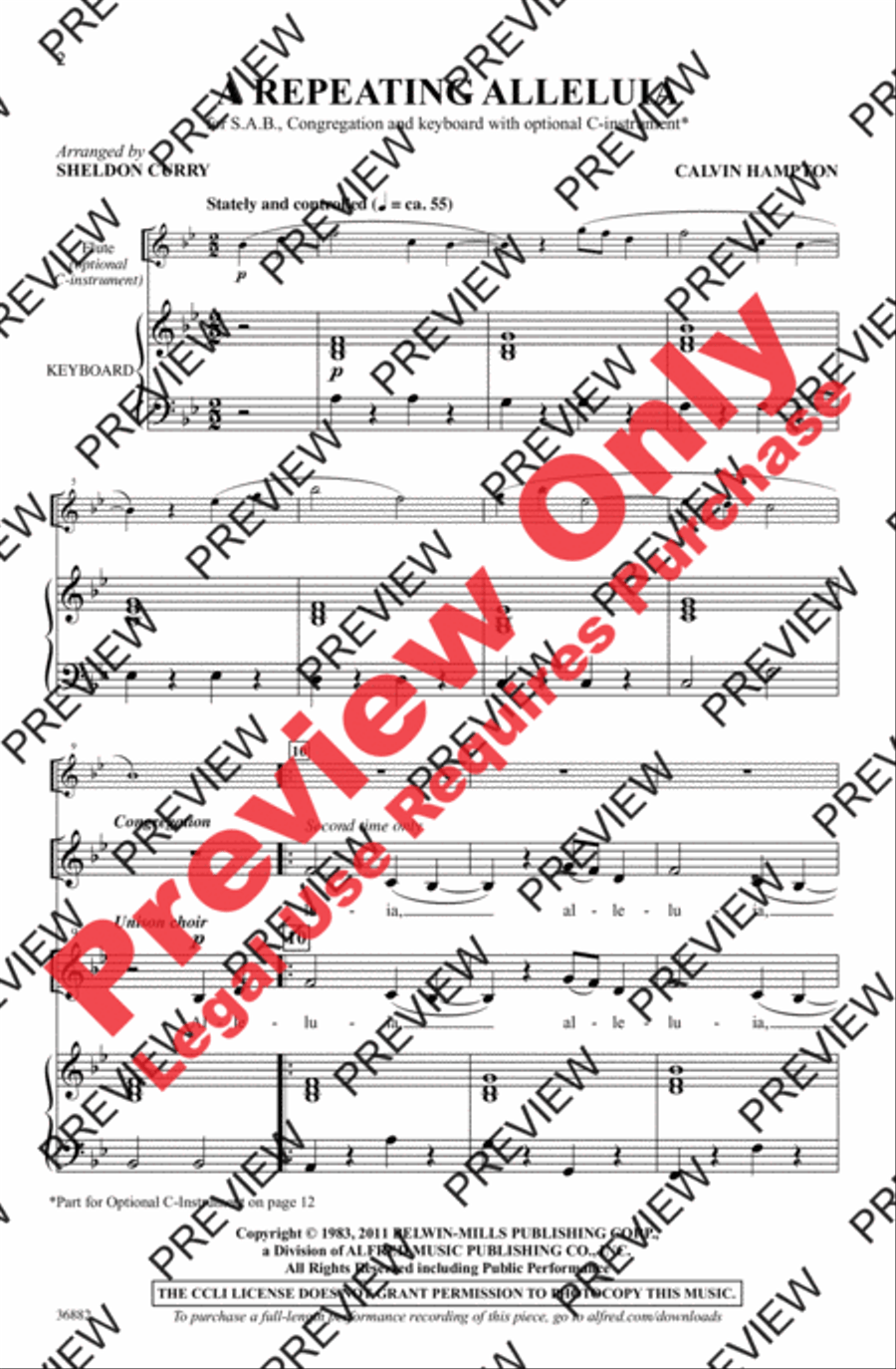 A Repeating Alleluia 3-Part scores gallery preview page 2