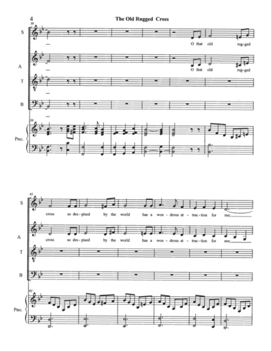 The Old Rugged Cross Choir scores gallery preview page 4