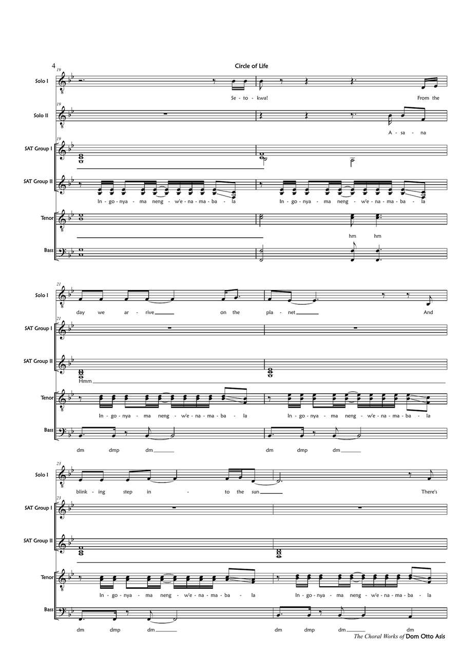 Circle Of Life 4-Part scores gallery preview page 4
