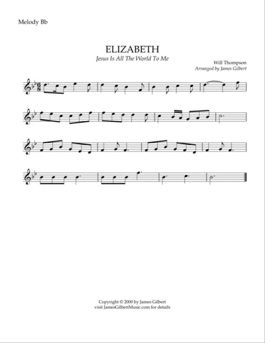 ELIZABETH (Jesus Is All The World To Me) Small Ensemble scores gallery preview page 6