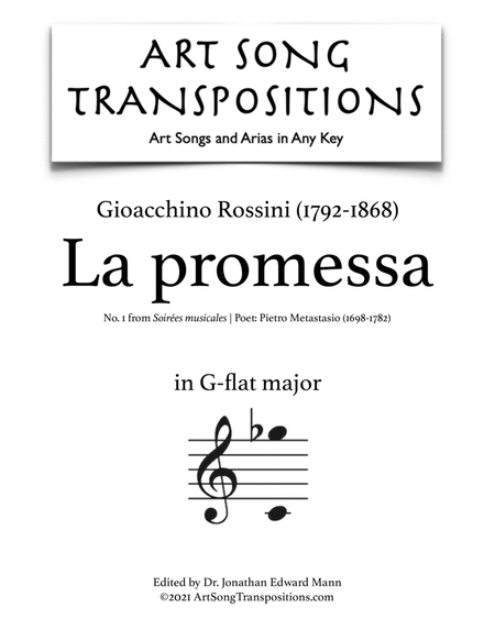 ROSSINI: La promessa (transposed to G-flat major)